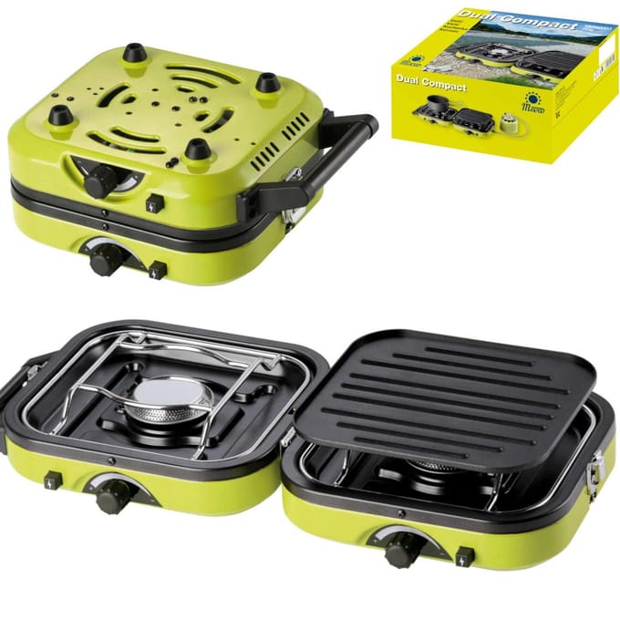 Cuisinière de camping double compacte Dual + Grill