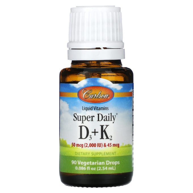 Super Daily® D3 + K2, 50Mcg (2.000 IE) & 45Mcg, 2,54Ml (0,086 vloeistofounce)