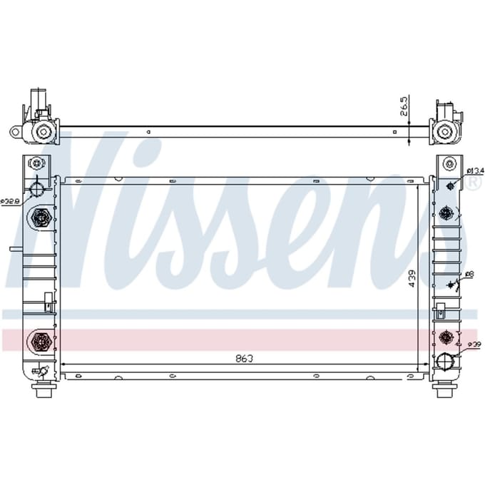 Radiator, motorkoeling NISSENS 69091