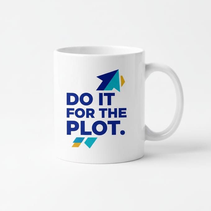 330ml Motivatie Koffiemok - 'Doe Het Voor Het Plot' - Leuke en Inspirerende Ontwerp