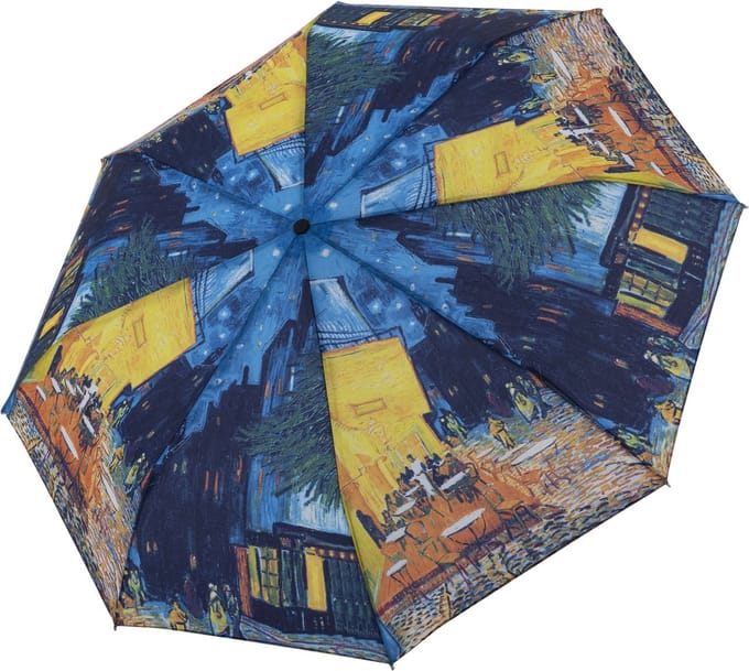 doppler Paraplu Art Collection Magic Mini Coffee Terrace Blauw Veelkleurig