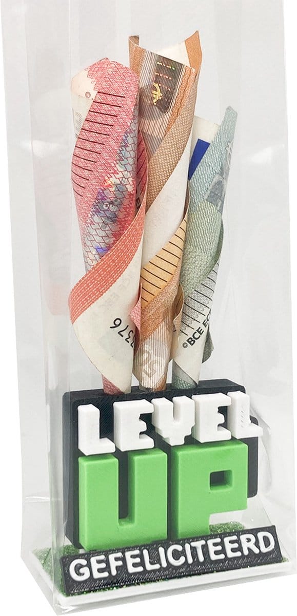 Kadogeld.nl - Kleinigheidje - Level UP - Orgineel - Grappig - Geld - Cadeau - Geven
