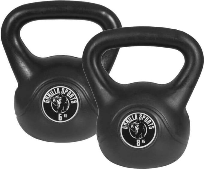 Gorilla Sports Kettlebells - Kunststof - 6 kg & 8 kg - 14 kg