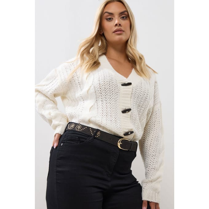 Yours Zwarte Riem Met Studsdetail In Imitatiesuèdesize 46-48