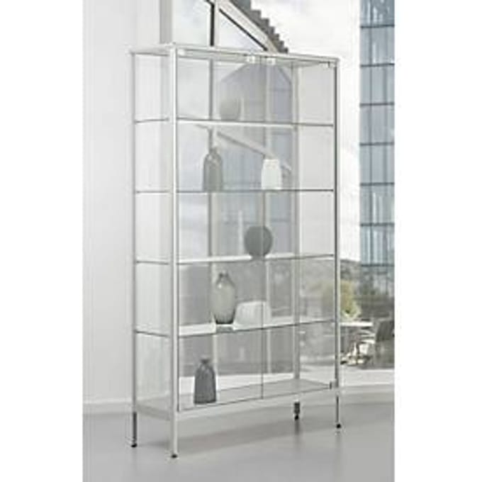 Staande vitrinekast, stabiel aluminium frame, 800 x 400 x 1950 mm