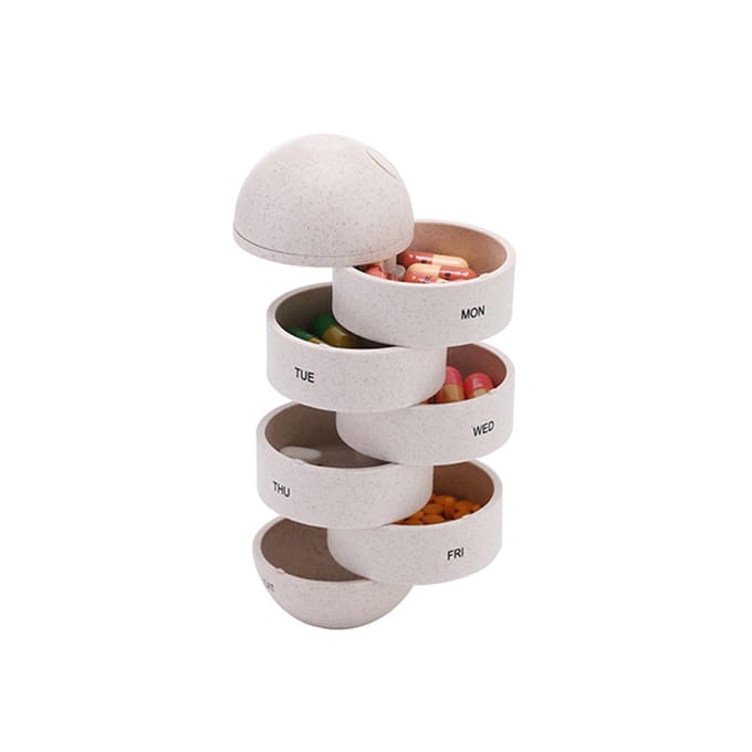 Pilulier hebdomadaire organisateur bo te de pilule de grain de fibre voyage 7 blanc