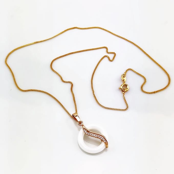 Xuping Vergulde Ketting en Keramiek-Hanger