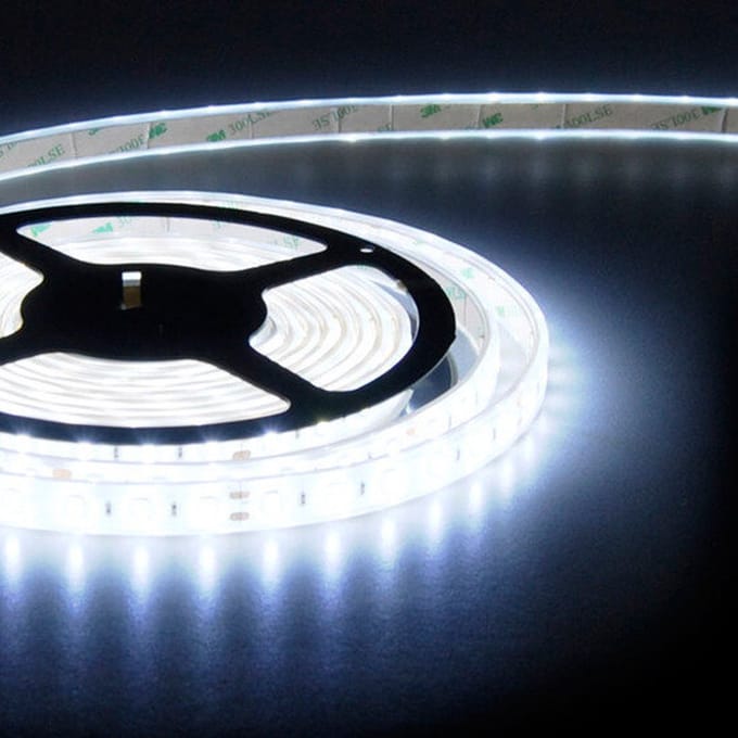 LED Strip 5050 060 leds/mtr IP67 PU CW 6000K 14.4W 12V PCB