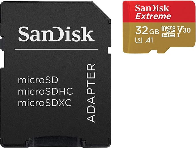 SanDisk Extreme microSDHC-kaart Retail 32 GB A1 Application Performance Class, v30 Video Speed Class