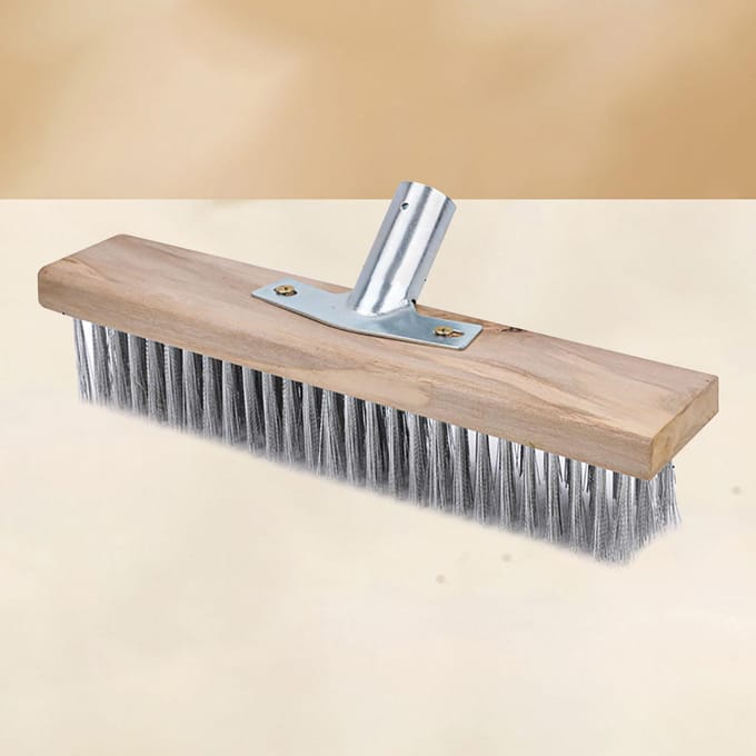 Brosse à Surface Rugueuse 30CM Polyvalente Acier Inoxydable Fiable Robuste Brosse Lave-Pont pour Garages beige