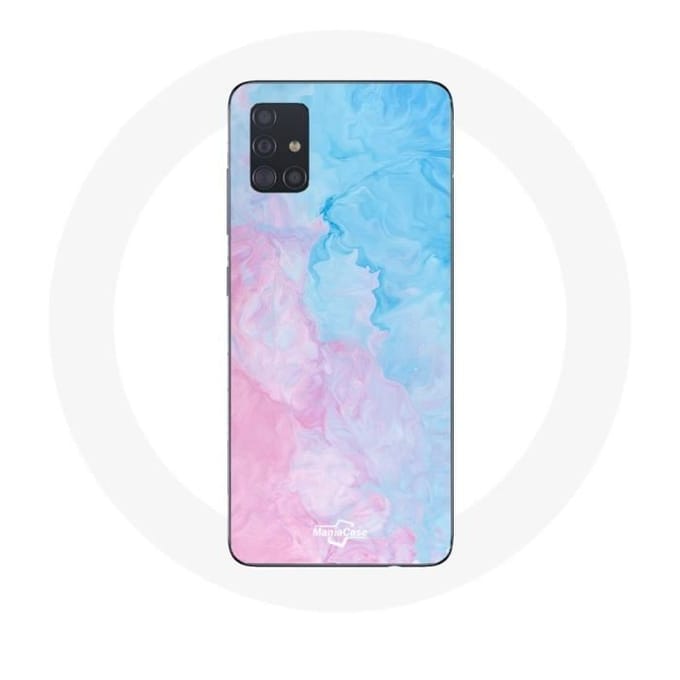 Samsung Galaxy A51 hoesje blauw roze achtergrond
