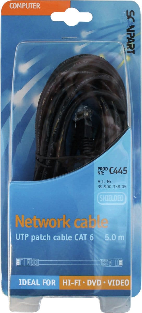 Bandridge VCL7105 - Netwerkkabel - RJ45 - 5 m - Zwart