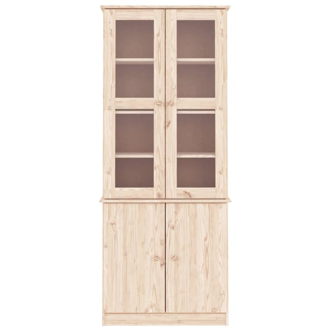 vidaXL - Vitrinekast - ALTA - 77x35x186,5 - cm - massief - grenenhout