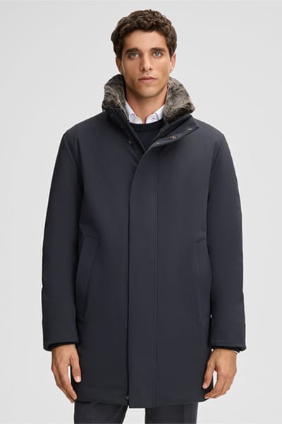 Regular fit parka met afneembare met imitatiebont model 'Flex'