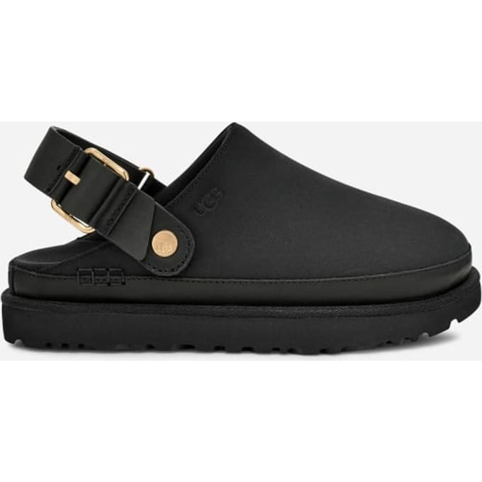 UGG® Goldenstar Villa Clog for Women in Black, Size 5, Nubuck/Polyester/Leather