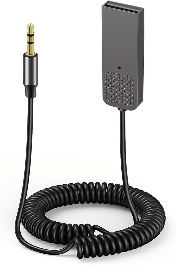 Bluetooth AUX Adapter - Draadloze Audio-ontvanger - Muziek Streamen Auto - Bluetooth 5.2 - 3.5mm Jack - Zwart