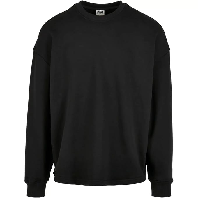 Urban Classics Organic Oversized Boxy Crew Heren Sweatshirts - zwart - M