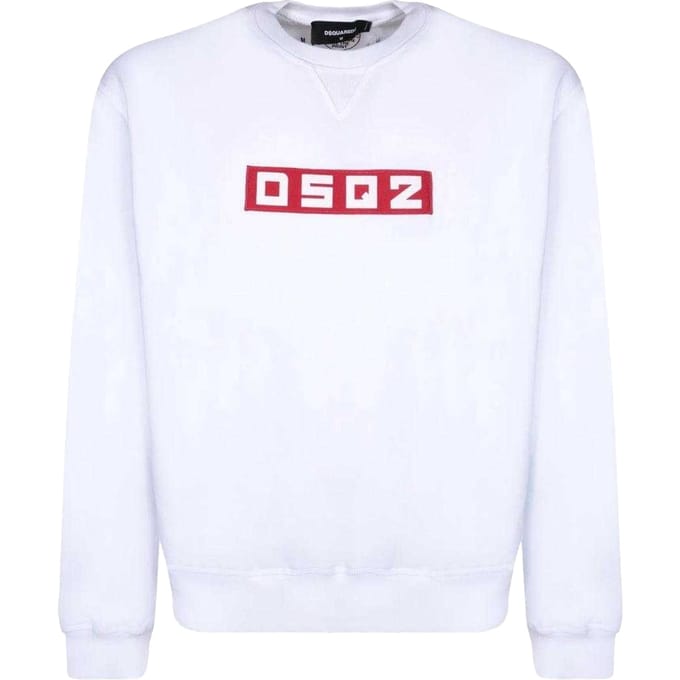 DSquared2 Uniseks Sweatshirt met bloklogo voor volwassenen (Wit)