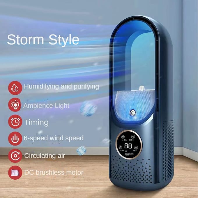 Wise® Bladloze Ventilator - 6 Speed Desktop - Fanless Blade Koeler - Draagbare Stille Ventilatoren - Luchtbevochtiger.