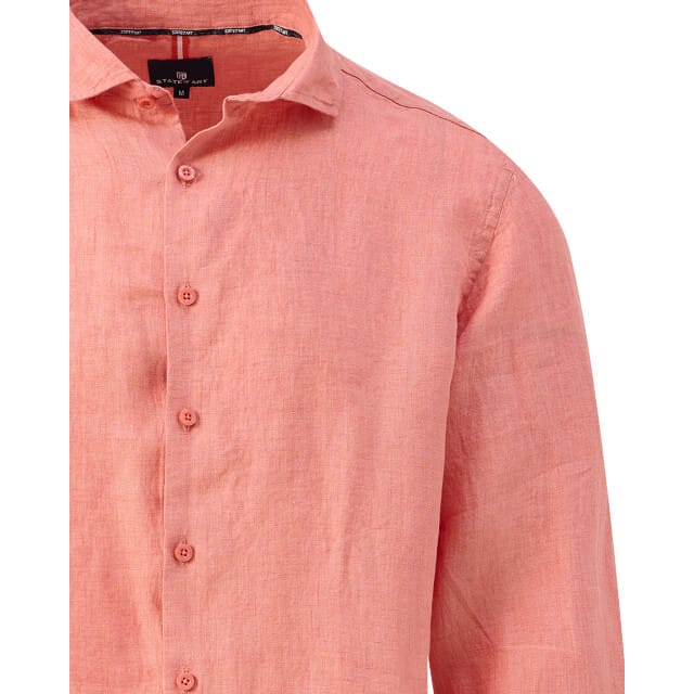 State Of Art Overhemd Linnen Zalm - Maat L - Heren - Overhemden Casual
