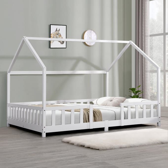 Kinderbed Sisimiut met uitvalbeveiliging 120x200 cm wit