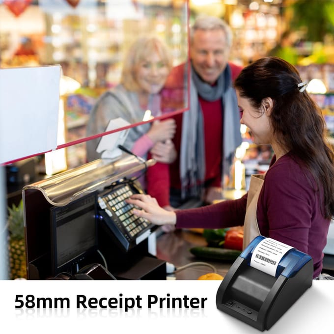 58mm Desktop-kassabonprinter POS-printer Direct thermisch printen Compatibel met US Plug gray