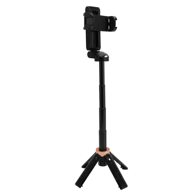 Miniatuur Bluetooth Selfie Stick Reis Draagbaar Universeel Vloer Vierpoot 360 Graden Rotatie