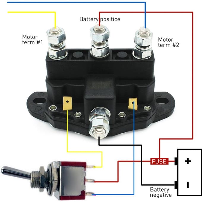 Relais Liermotor Omkeer Solenoïde Schakelaar 12 Volt black