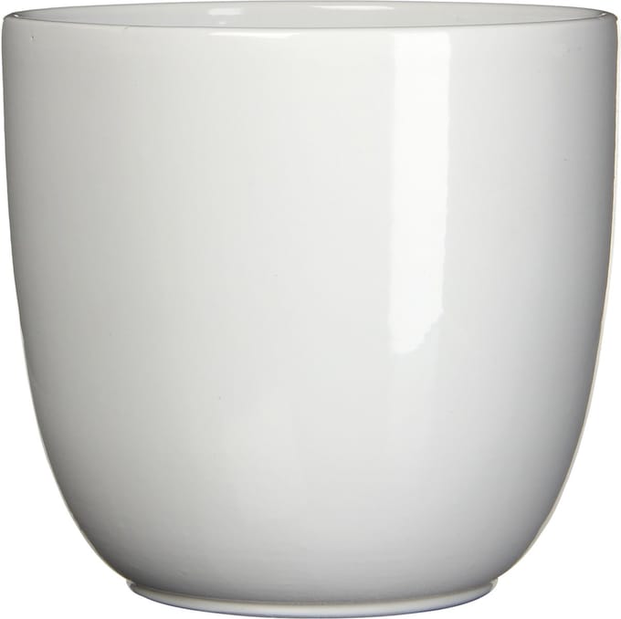 Mica Decorations Bloempot/plantenpot - wit - keramiek - D31 cm x H28