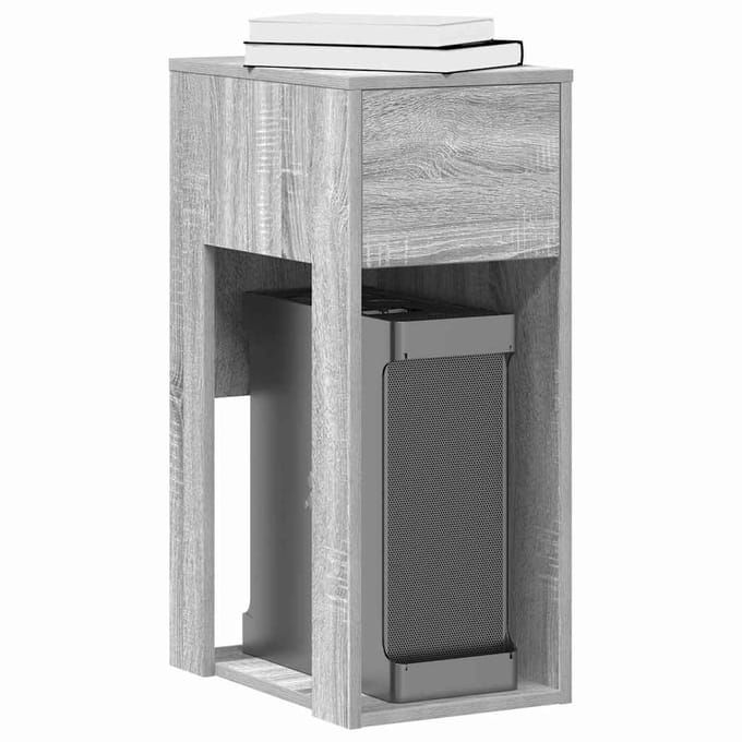 vidaXL - Computertorenstandaard - met - lade - 30x44x74 - cm - grijs - sonoma - eiken