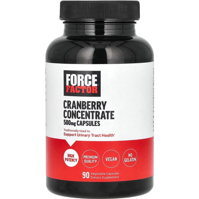 Force Factor, concentré de cranberry, 500 mg, 90 gélules végétales