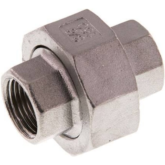 Rechte Koppeling Rp3/8 '' Binnendraad RVS Vlakke Afdichting PTFE 16bar