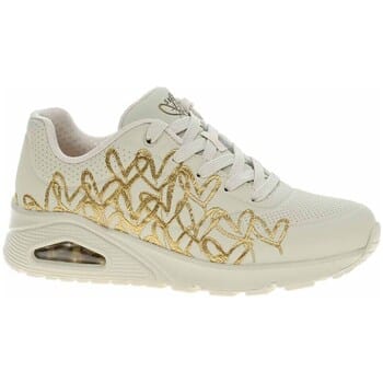 Skechers Uno - Golden Heart Dames Sneakers - Creme