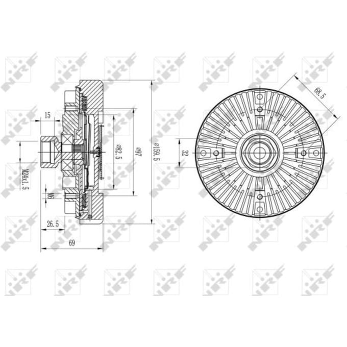 Koppeling, radiatorventilator NRF 49611