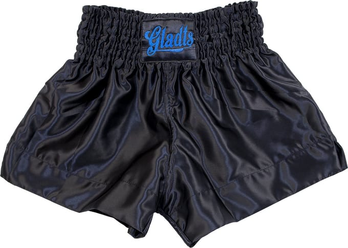 Gladts Kickboksbroekje zwart/blauw maat S