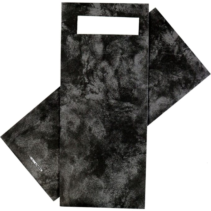 Bestekzakje IEZZY 190x85mm zwart gemarmerd met wit servet 500st