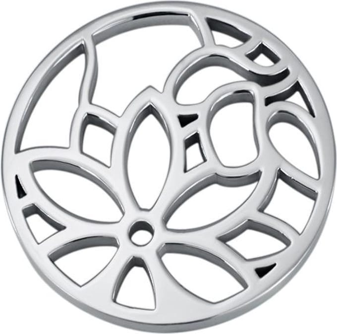 Quiges - Munthouder Munt 25mm Bloemen Zilverkleurig - EPRS037