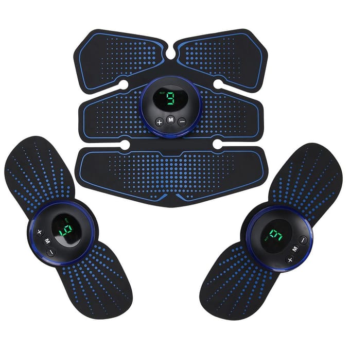 Huishoudelijke EMS Buikspierpleister Arm Been Spier Training Stimulator (Blauw Laadtype) black