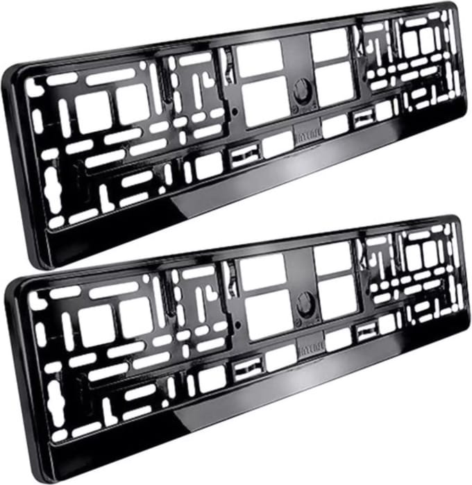 Xtrobb Kentekenplaathouder - 2x stuks - zwart - ABS - 53 x 14 cm - nummerplaathouder - kentekenplaat - auto
