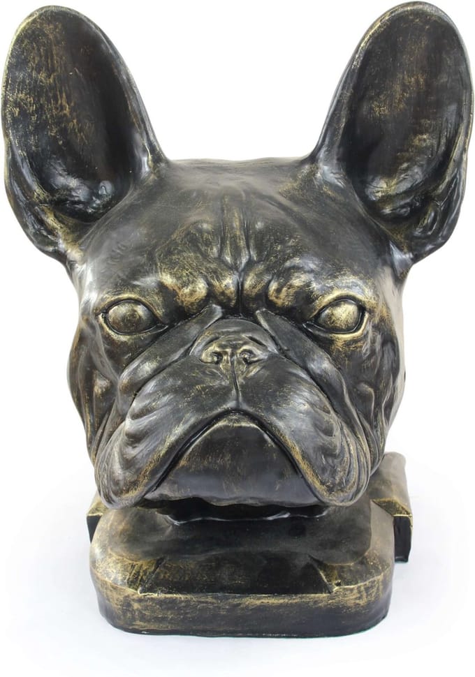 Franse Bulldog urn en tuinbeeld voor hondenas