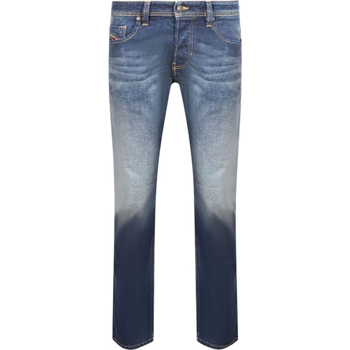 Diesel Larkee-X Straight Fit Stone Washed donkerblauwe jeans