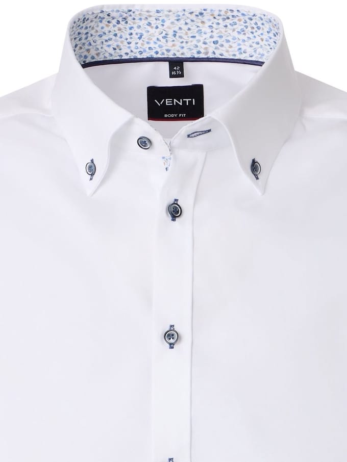 Venti Overhemd Button Down Boord Katoen Body Fit - L
