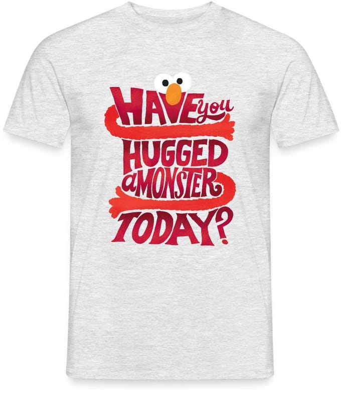 Sesamstraat Elmo Citaat Hugged A Monster T-Shirt Heren