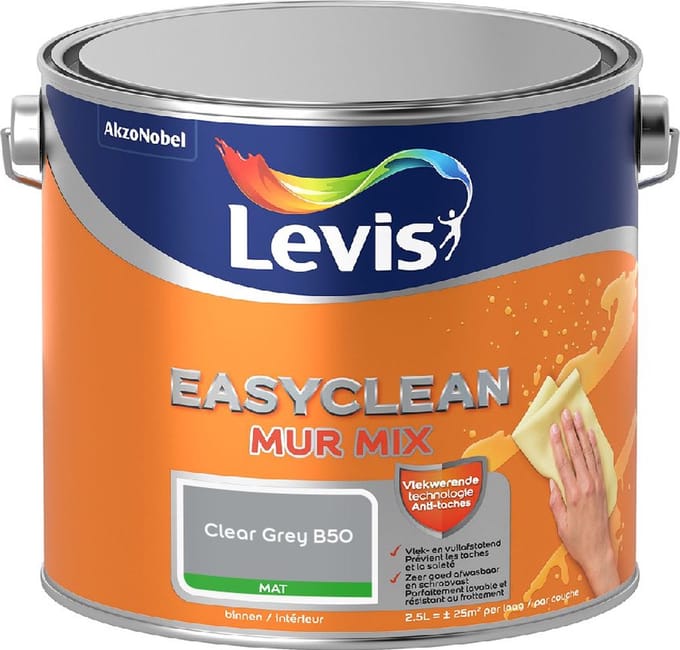Levis - Easyclean Mur Mat Mix - Clear Grey B50 - Mengverf - 2,5 L