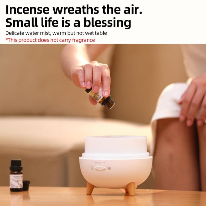 Diffuseur d'huiles essentielles avec télécommande, minuterie 1H/2H/4H, brume parfumée d'aromathérapie silencieuse de 300ml blanc