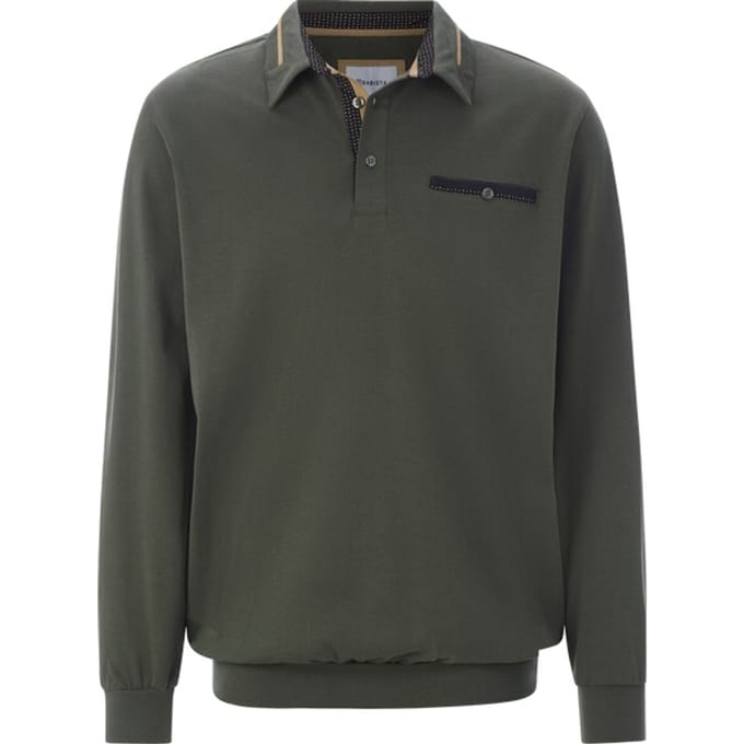Babista herren Poloshirt Met Lange Mouwen - 56/58 - olijf - Plus Size