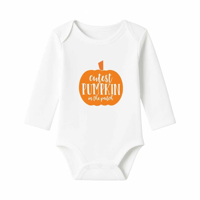 Romper Cutest Pumpkin - wit - lange mouw