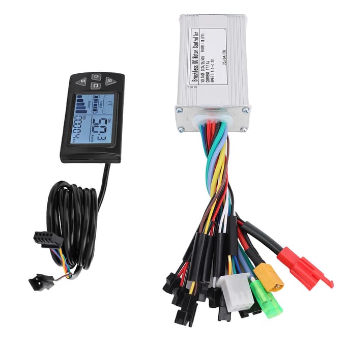 Fiets Controller Display Kit 17A 3 Modes Sinusgolf Borstelloze Motor Controller en LCD Display Paneel white