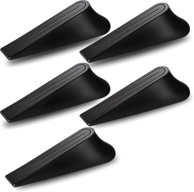 Deurstoppers Set - Deurwiggen - Deur Open Houden - Antislip Rubber - 5 Stuks - Zwart