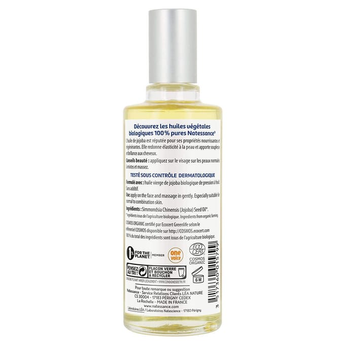 Natessance Biologische Jojobaolie 100% Puur Koudgeperst 50 Etherische olie